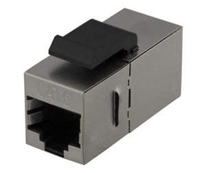 Tilbehør - Deltaco MD-126 Cat6 Keystone Coupler Shielded 2xRJ45 plastic 180 metal - MD-126