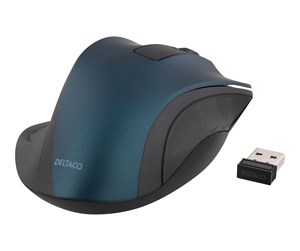 Mus - Deltaco MS-708 wireless optical mouse 1200 DPI blue - Mus - Optisk - 3 knapper - Blå - MS-708