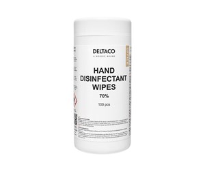 Kabinett tilbehør (kjølepasta mv.) - Deltaco Hand disinfectant wet wipes 100 pc - CK1036