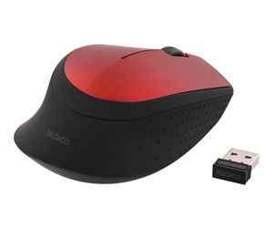 Mus - Deltaco MS-462 - Mouse optical 3 buttons wireless USB - Mus - Optisk - 3 knapper - Rød - MS-462