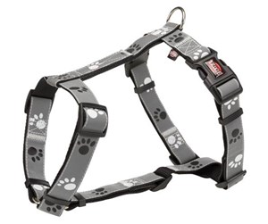 Hund - Trixie Silver Reflect H-harness XS–S: 30–40 cm/15 mm black/silver grey - TX12231