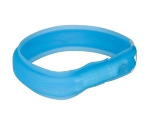 Hund - Trixie Flash light Tape USB silicone M–L: 50 cm/30 mm blue - TX12671