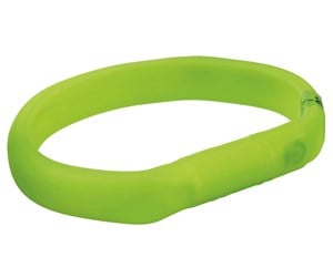 Hund - Trixie Flash Light Band USB Adjustable LED Safety Collar Green Size: M-L 50cm/18mm - TX12684