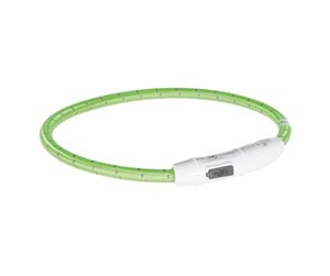 Hund - Trixie Flash light Tape USB TPU/nylon M–L: 45 cm/ø 7 mm green - TX12701