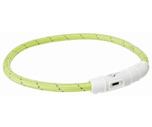 Hund - Trixie Flash Light Ring USB Illuminated Dog Safety Collar Green Size M-L 7mm 45cm - TX12701