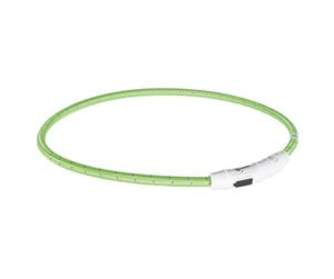 Hund - Trixie Flash light Tape USB TPU/nylon L–XL: 65 cm/ø 7 mm green - TX12702