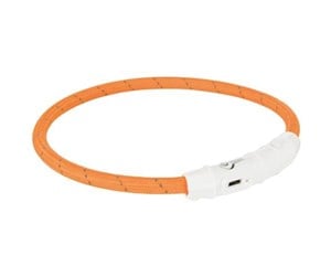 Hund - Trixie Flash light Tape USB TPU/nylon M–L: 45 cm/ø 7 mm orange - TX12704