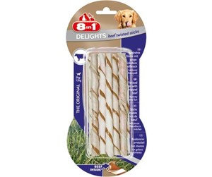 Hund - 8 in 1 Delights Twisted Beef 10 pcs. - T660963