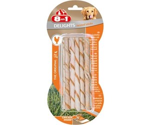 Hund - 8 in 1 Delights Twisted Sticks 10 pcs. - T660962