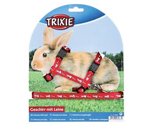 Smådyr - Trixie Harness with leash rabbits 25–44 cm/10 mm 1.25 m - Assorted - TX6263