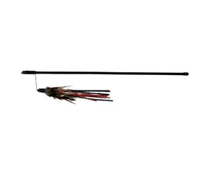 Katt - Trixie Playing rod with leather straps/feathers plastic 50 cm - TX4550