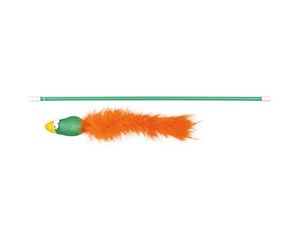 Katt - Trixie Playing rod with bird plastic/fabric/plush catnip 50 cm - Assorted - TX45289