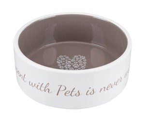 Hund - Trixie Pet's Home bowl ceramic 0.8 l/ø 16 cm cream/taupe - TX25054