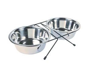 Hund - Trixie Bowl set stainless steel/metal 2 × 1.8 l/ø 21 cm/44 × 9 × 23 cm - TX24833