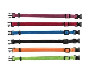 Hund - Trixie Junior Set of puppy collars S–M: 17–25 cm/10 mm 6 pcs. black red royal blue apple papaya orchid - TX15551