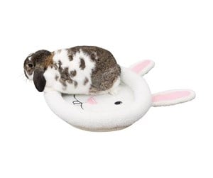 Smådyr - Trixie Rabbit face cuddly bed oval 40 × 33 cm wool-white - TX62808