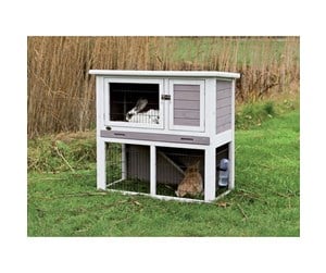 Smådyr - Trixie natura guinea pig hutch with outdoor run 104 × 97 × 52 cm grey/white - TX62305