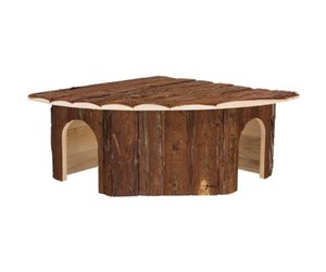 Smådyr - Trixie Jesper corner house 2 exits rabbits bark wood 52 × 18 × 37/37 cm - TX62044