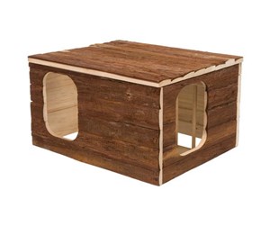 Smådyr - Trixie Hilke house with hay manger guinea pigs bark wood 40 × 23 × 32 cm - TX61803