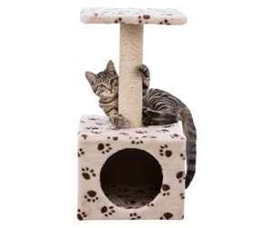 Katt - Trixie Junior Zamora scratching post 60 cm beige with paw prints - TX43354