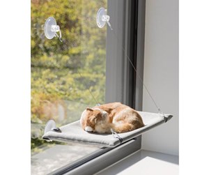 Katt - Trixie Window platform velour 50 × 30 cm grey - TX43209