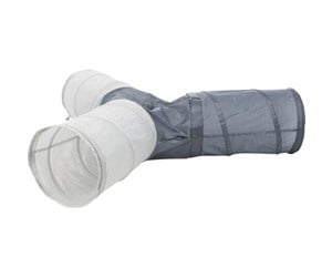 Katt - Trixie Playing tunnel with 4 entrances and spring nylon 3 × ø 22 × 50 cm dark grey/light grey - TX4305