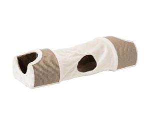 Katt - Trixie Scratching tunnel with 2 caves plush/sisal 110 × 30 × 38 cm light grey/brown - TX43004