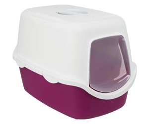 Katt - Trixie Vico cat litter tray with hood 40 × 40 × 56 cm berry/white - TX40278