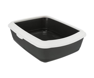 Katt - Trixie Classic cat litter tray with rim 37 × 15 × 47 cm dark grey/white - TX40184