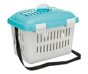 Hund - Trixie Midi-Capri transport box dwarf rabbits plastic 44 × 33 × 32 cm 1.1 kg light grey/turquoise - TX39792