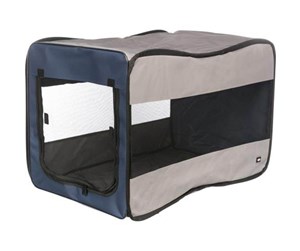 Hund - Trixie Soft Kennel Twister S–M: 50 × 52 × 76 cm blue/grey - TX39693