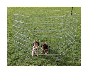 Hund - Trixie Run for small dogs galvanized ø 154 × 91 cm - TX3954