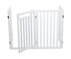 Hund - Trixie Barrier with door 4-parts 60–160 × 81 cm white - TX39363