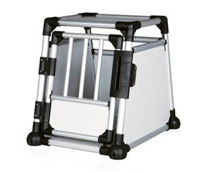 Hund - Trixie Transport box aluminium S: 48 × 57 × 64 cm light grey/silver - TX39340