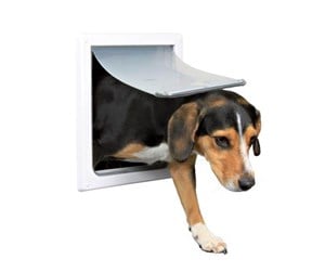 Hund - Trixie 2-Way dog flap with tunnel S–M: 30 × 36 cm white - TX3878