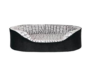 Hund - Trixie Lino vital bed oval 110 × 92 cm black/grey - TX37253