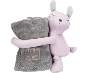 Hund - Trixie Junior cuddly set blanket/rabbit plush 75 × 50 cm grey/light lilac - TX37111