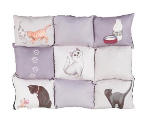 Katt - Trixie Patchwork Cat Cushion 55 × 45 cm grey - TX37074