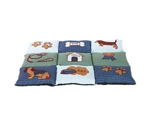 Hund - Trixie Patchwork Cushion 80 × 55 cm blue/green - TX37069