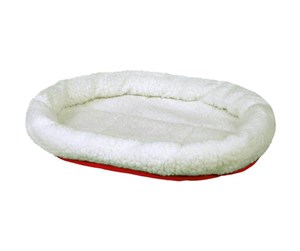 Hund - Trixie Bed round 47 × 38 cm wool-white/red - TX28631