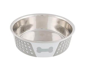 Hund - Trixie Bowl stainless steel/silicone 1.4 l/ø 21 cm white/grey - TX25257