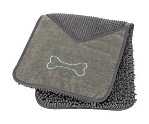 Hund - Trixie Towel with pockets microfibre 78 × 32 cm grey - TX23577