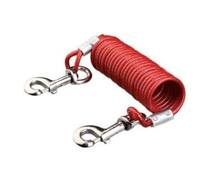 Hund - Trixie Tie out cable with coiled cable 5 m red - TX22945