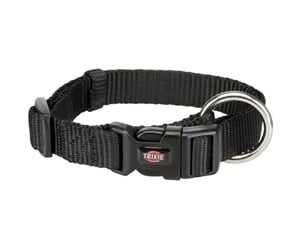 Hund - Trixie Premium collar S–M: 30–45 cm/15 mm black - TX201501