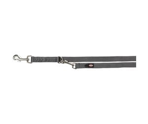 Hund - Trixie Premium adjustable leash double-layered L–XL: 2.00 m/25 mm graphite - TX200916