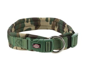 Hund - Trixie Premium collar extra wide neoprene padding M–L: 42–48 cm/20 mm camouflage/forest green - TX1988423