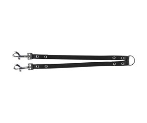 Hund - Trixie Active dual leash coupler leather S–M: 30 cm/13 mm black - TX1982