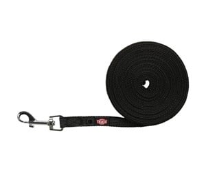 Hund - Trixie Tracking leash rubberised S-M: 5 m/15 mm - black - TX19786