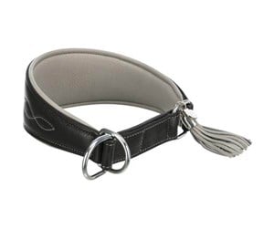 Hund - Trixie Active Comfort collar for greyhounds S–M: 33–42 cm/60 mm black/grey - TX18963