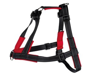 Hund - Trixie Lead'n'Walk Soft training harness S–M: 45–70 cm/25 mm black - TX13055